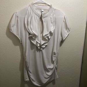 White low cut blouse